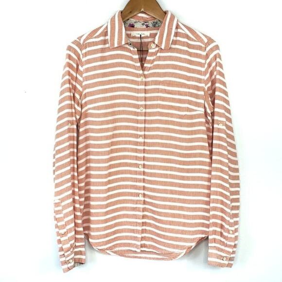 Anthropologie Tops - NWT Anthropologie Super Soft Contrast Cuff Button Down Front Blouse Women's S